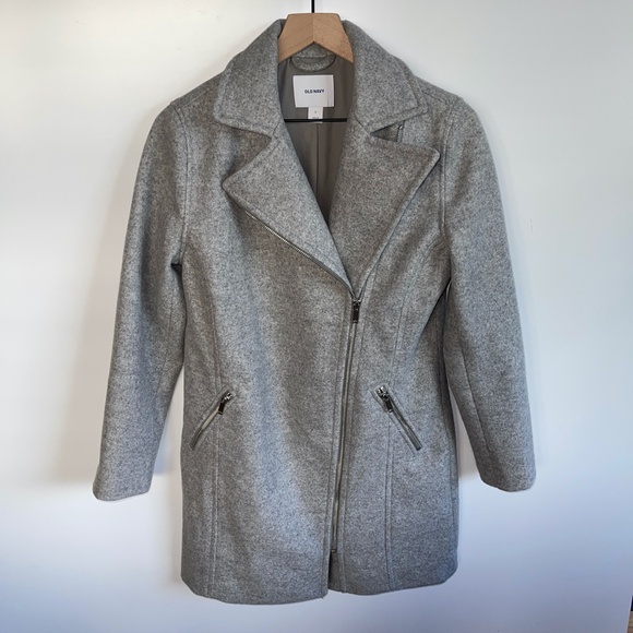 Old Navy Asymmetrical Dress Coat Wool Blend Size Small - Picture 1 of 9
